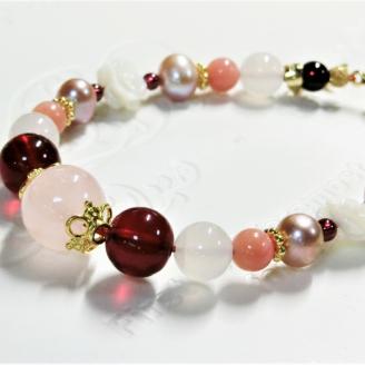 天然石ブレスレット 「恋するクロス」ゴールド【007C-074】