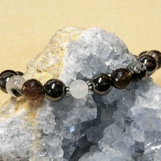 天然石ブレスレット 「戦う戦士たちへ」ブラック【007C-076】