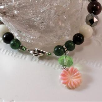 天然石ブレスレット「幸運の石」（本翡翠～ジェダイト）B【007C-080】