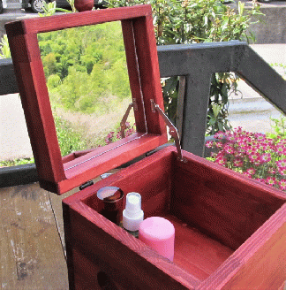 手作り木製 姫鏡台・メイクボックス【007C-095】