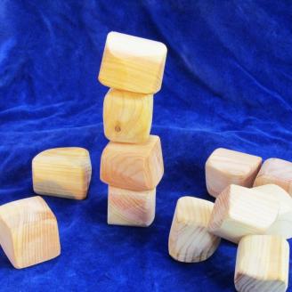 手作り国産桧製、積みづらい積み木「積めますか？」【007D-061】