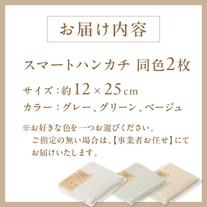 「土にかえるタオル」スマートハンカチ同色2枚セット PLAS-060 P-FACTS【011E-036】