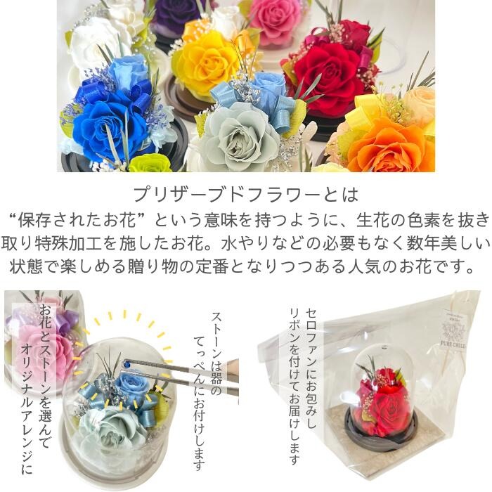 ニューミニドーム プリザーブドフラワー アレンジメント【023D-015】