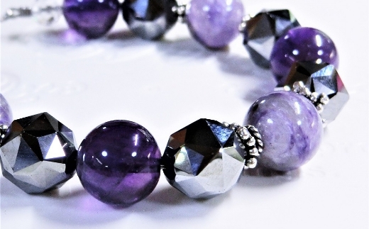 天然石ブレスレット 「シャドームーン」【007A-031】