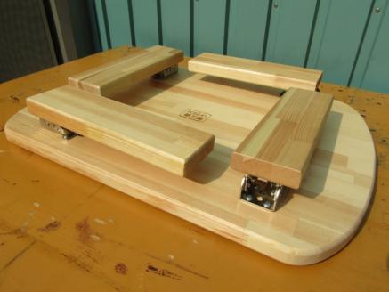 手作り木製 四角ちゃぶ台 脚折れ金具仕様【007B-058】