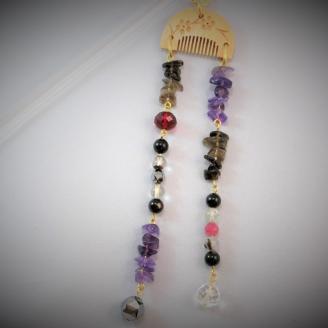 天然石簪（かんざし）「哀愁の斬気（ざんき）」【007B-074】