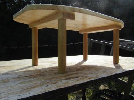 手作り木製 小判型ちゃぶ台【007B-083】