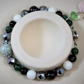 天然石ブレスレット「幸運の石」（本翡翠～ジェダイト）B【007C-080】