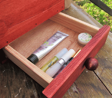 手作り木製 姫鏡台・メイクボックス【007C-095】