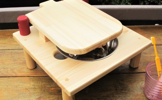 手作り木製 ミニドレッサー＆はみがきトレーニング【007D-081】