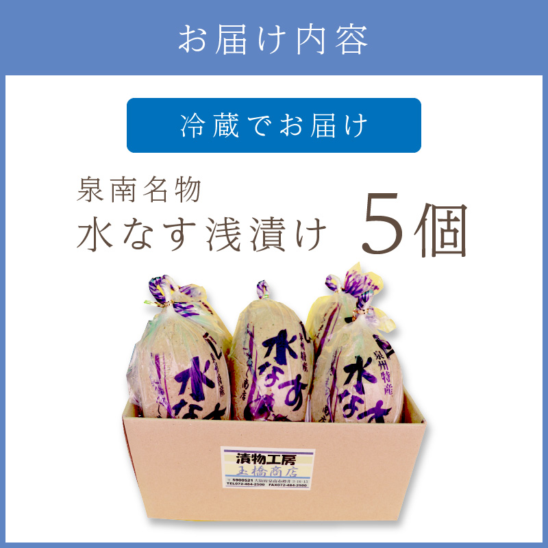 泉州名物 水なす浅漬け 5個 ※お届け不可地域あり【014E-003】
