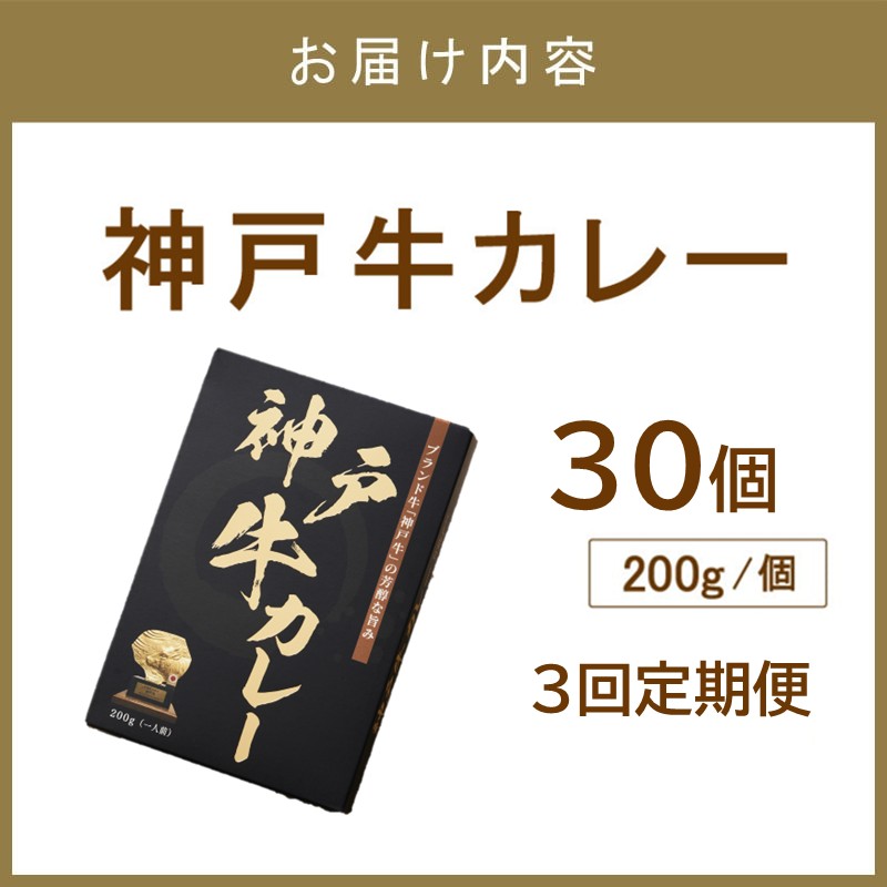 神戸牛カレー200g×30個セット 3ヶ月定期便【108A-006】