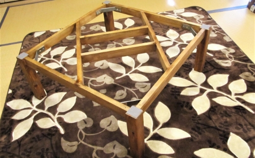 手作り木製 ローテーブル「こたつにも使ってね」【007A-057】