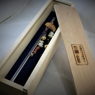 天然石簪（かんざし）「白紅の響（ひびき）」【007B-070】