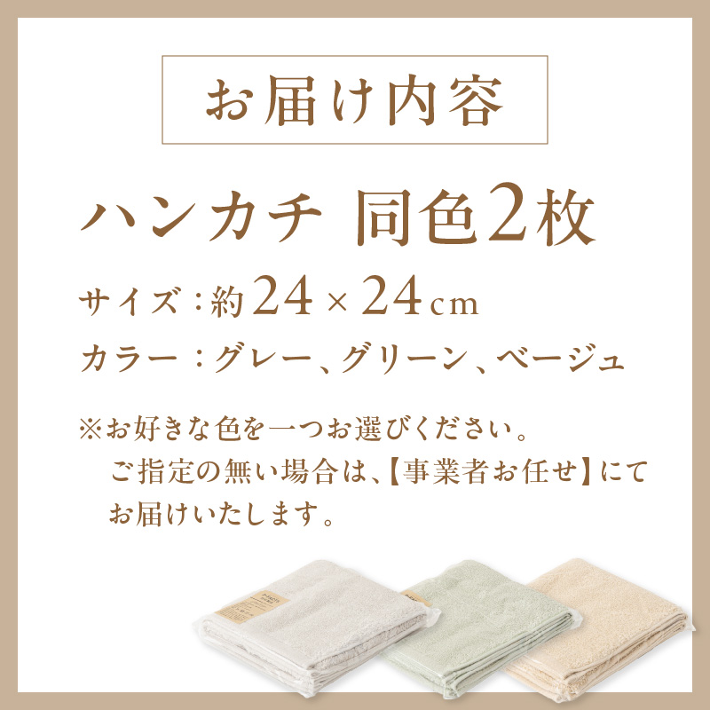 「土にかえるタオル」ハンカチ同色2枚セット PLAS-100 P-FACTS【011E-035】