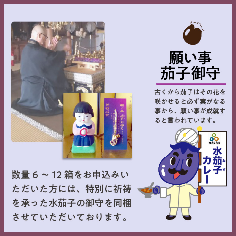 大阪産（おおさかもん）泉州水なすカレー 8箱【御守つき】【041D-010】