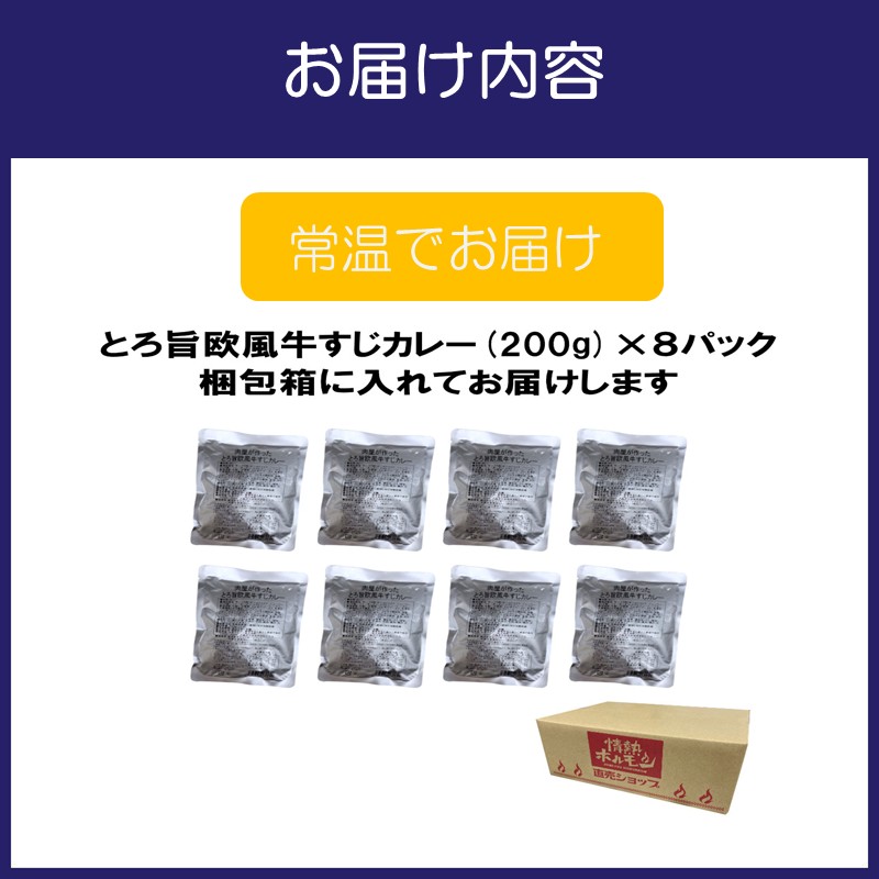 とろ旨欧風牛すじカレー（200g×8パック） ※お届け不可地域あり【069D-011】