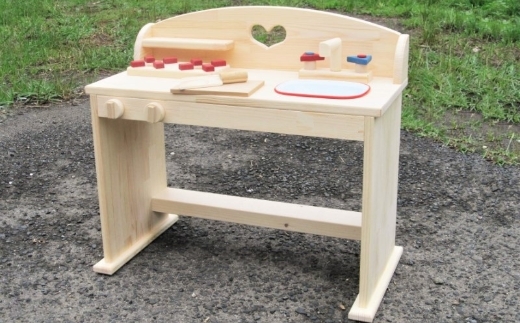 手作り木製 ままごとキッチン デスクタイプ SHK【007B-097】