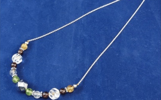 天然石ネックレス 「星を胸に」【007C-053】