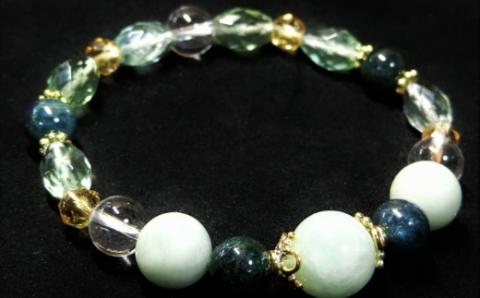 天然石ブレスレット 「新緑のアフロディーテ」【007C-073】