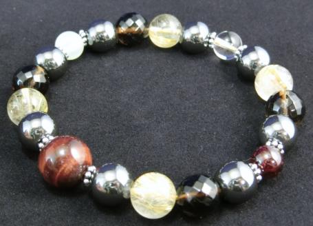 天然石ブレスレット 「戦う戦士たちへ」ゴールド【007C-077】