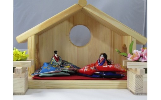 身近に置けるかわいい箱雛お花付きA【007C-088】