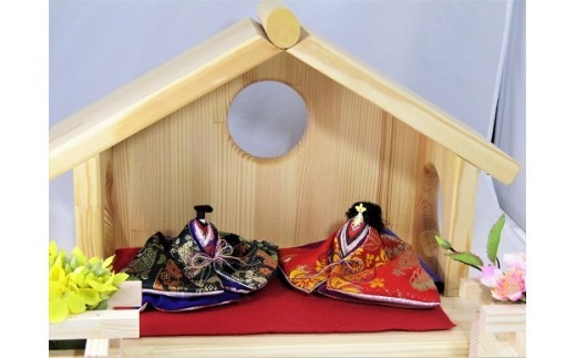 身近に置けるかわいい箱雛お花付きＤ【007C-091】