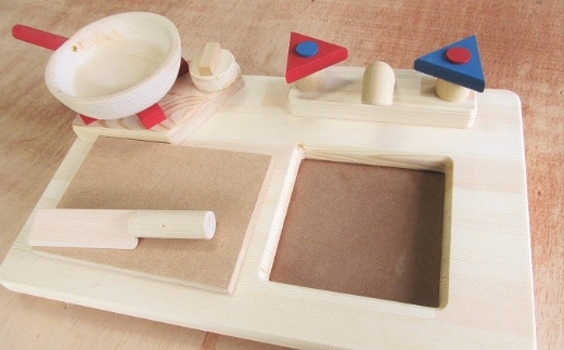 手作り木製 卓上ままごとキッチンRBM【007D-078】