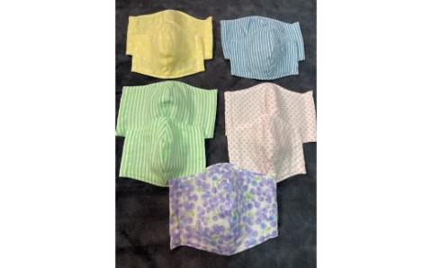 ハンドメイド 立体 ガーゼ マスク セット （柄物） 9枚【029D-007】