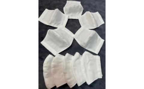 ハンドメイド 立体 ガーゼ マスク セット （ 無地 ） 10枚【029D-008】