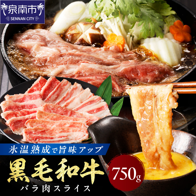 【氷温熟成】黒毛和牛バラ肉スライス 750g ※お届け不可地域あり【077D-016】