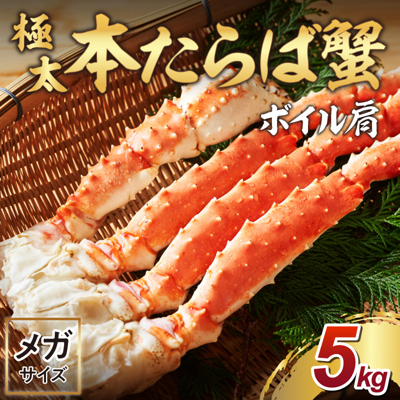 【2肩約5kgの超極太10L以上メガサイズ】本たらば蟹 ボイル肩 約5kg 目視選別【087A-008】