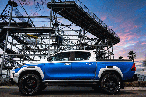 【トヨタ ハイラックス GR SPORT】 ピラーパネル  4ピース （AES製） 【カーボン柄 ブラック仕様】 2911-9140 自動車 車 パーツ カスタム TOYOTA HILUX GR SPORT GUN125