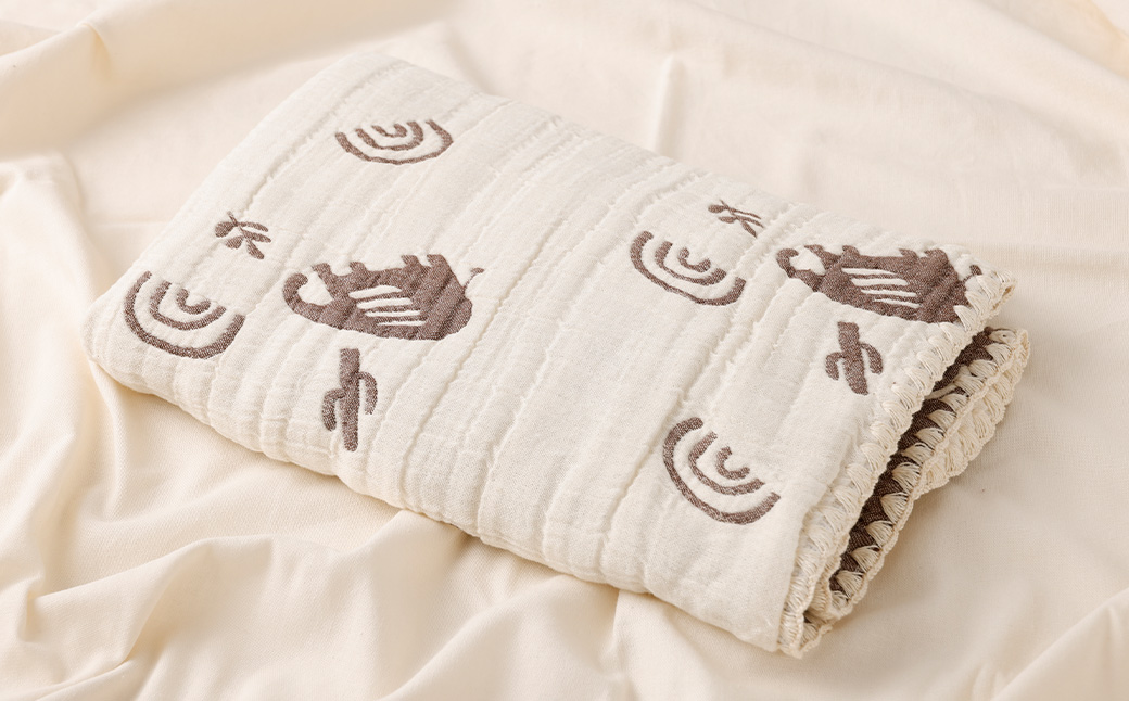 6重ガーゼ織ケット ×1枚 （ベージュ） ガーゼケット タオルケット コットン 綿100％ 寝具 日用品 お歳暮 お中元 プレゼント ギフト 日本製