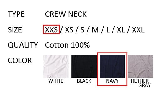 【XXSサイズ】 EIJI T－SHIRT クルーネック ネイビー _SM15-1