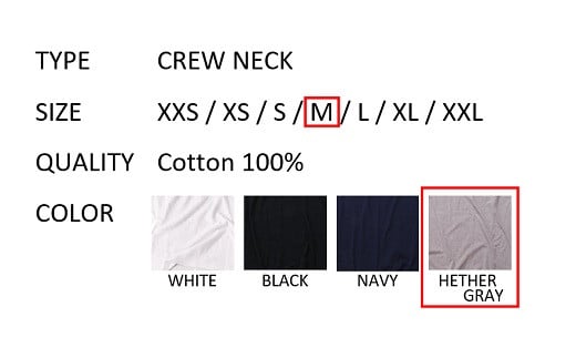 【Mサイズ】 EIJI T－SHIRT クルーネック ヘザーグレイ _SM16-4