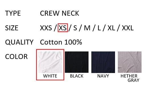 【XSサイズ】 EIJI T－SHIRT クルーネック ホワイト _SM13-2