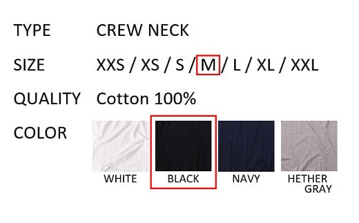 【Mサイズ】 EIJI T－SHIRT クルーネック ブラック _SM14-4