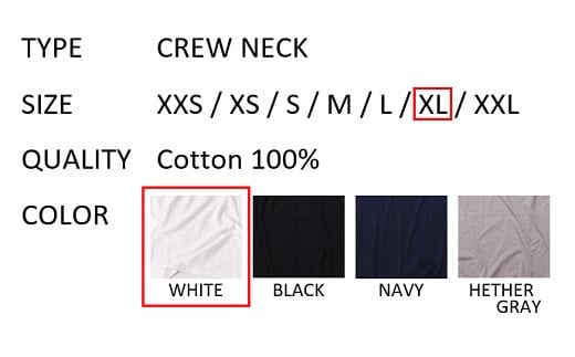 【XLサイズ】 EIJI T-SHIRT クルーネック ホワイト _SM13-6