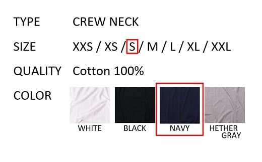 【Sサイズ】 EIJI T－SHIRT クルーネック ネイビー _SM15-3
