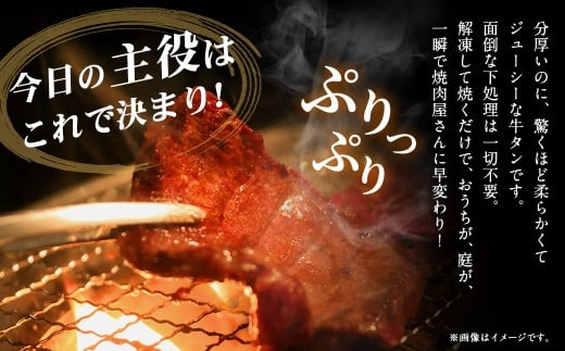 【12月下旬以降順次発送】 極厚の厚切りタン 1kg （500g×2パック） バジルソテー × バジルソテー ／ 厚切りタン 牛タン 牛たん タン たん 牛肉 お肉 肉 厚切り 大阪府 阪南市 冷凍