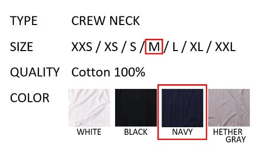 【Mサイズ】 EIJI T－SHIRT クルーネック ネイビー _SM15-4