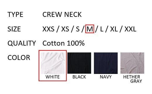 【Mサイズ】 EIJI T－SHIRT クルーネック ホワイト _SM13-4