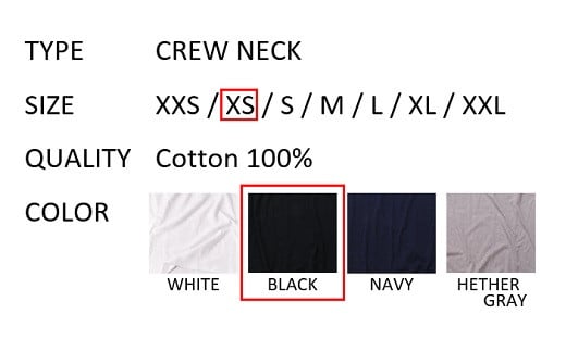 【XSサイズ】 EIJI T－SHIRT クルーネック ブラック _SM14-2