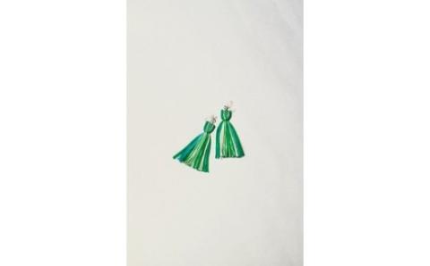 【一つ一つ手作り】色鮮やかな 真田紐 アクセサリー 3点 セット （ ブレスレット ・ イヤリング ・ ネックレス ） 緑色