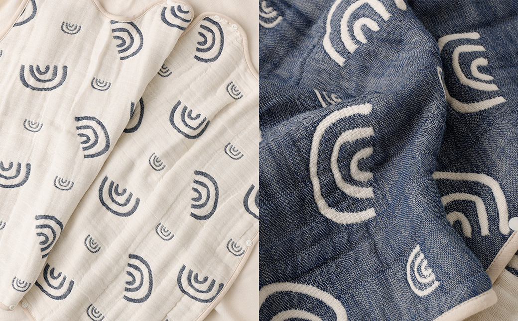 6重ガーゼ織スリーパー×1枚 （ネイビー） 綿 コットン ベビー キッズ 子供服 オールシーズン 出産祝い お祝い ギフト 赤ちゃん用品 ベビー用品 日本製