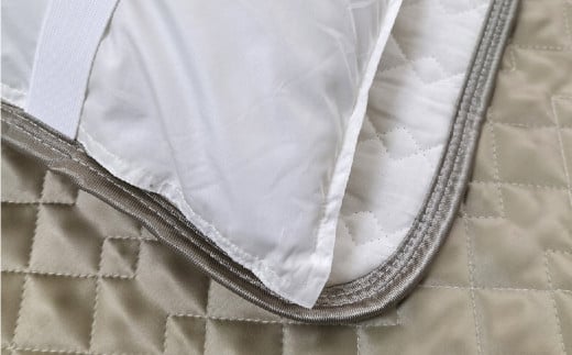 【ベージュ】シルクサテン100％ まくらパッドM【43×63cm】