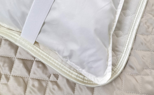 【アイボリー】シルクサテン100％ まくらパッドM【43×63cm】2枚組