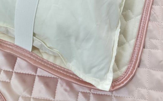 【ピンク】シルクサテン100％ まくらパッドS【35×50cm】