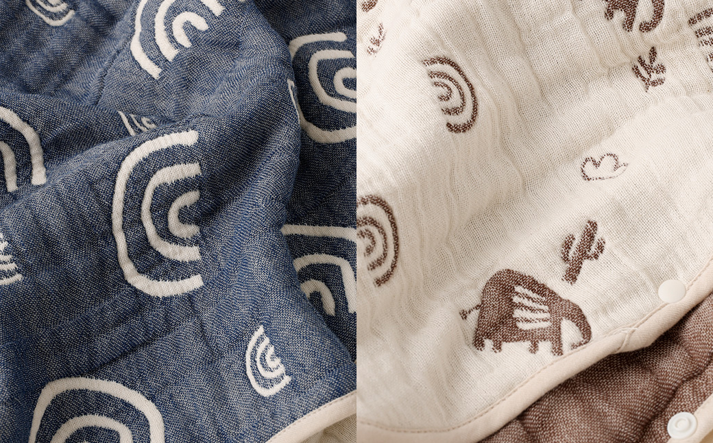 6重ガーゼ織スリーパー×2枚 （ベージュ・ネイビー） 綿 コットン ベビー キッズ 子供服 オールシーズン 出産祝い お祝い ギフト 赤ちゃん用品 ベビー用品 日本製